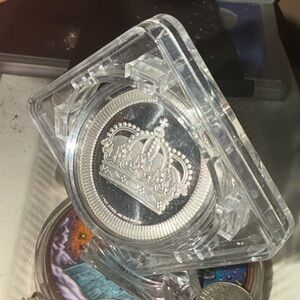 Silver Crown Coin in Clear Case